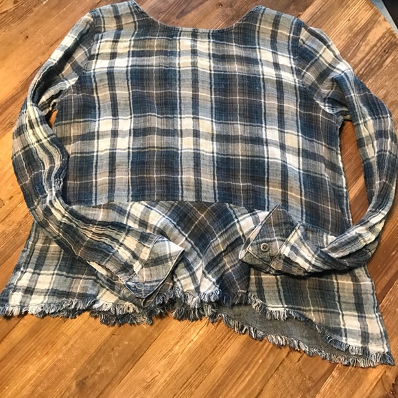 Anthropologie Tops - Anthropologie Plaid Button Back Top